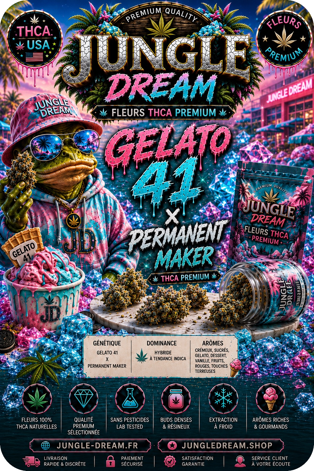 GELATO 41 × PERMANENT MARKER – FLEURS THCA PREMIUM AAAA+