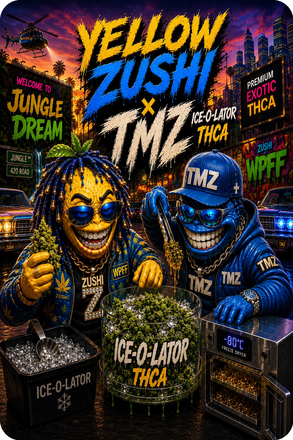 HASH ICE O LATOR THCA PREMIUM WPFF YELOW ZUSHI X TMZ