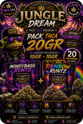 Pack 20G Fleurs THCA Premium AAAA+ – MoneyBagg Runtz & Rainbow Runtz