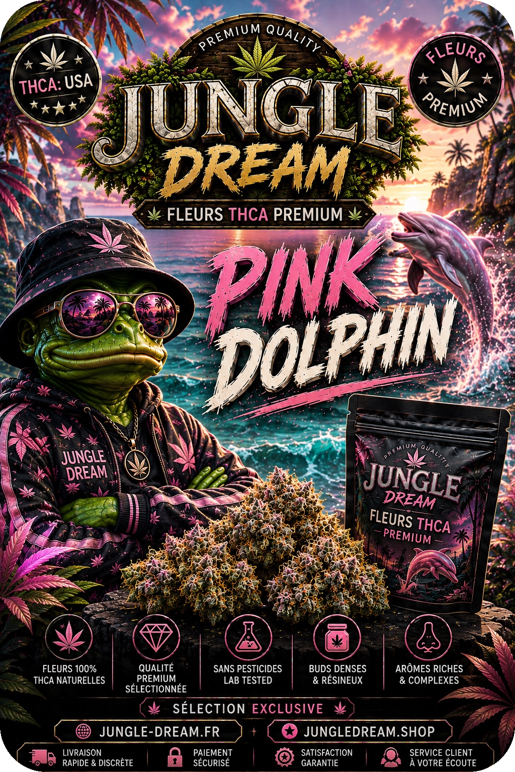 Pink Dolphin - Fleurs THCA Exotic Premium AAAA+