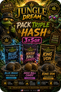 Pack Triple Hash Premium THCA 15G – Blue Magic, Hash Ball Candy & King Von