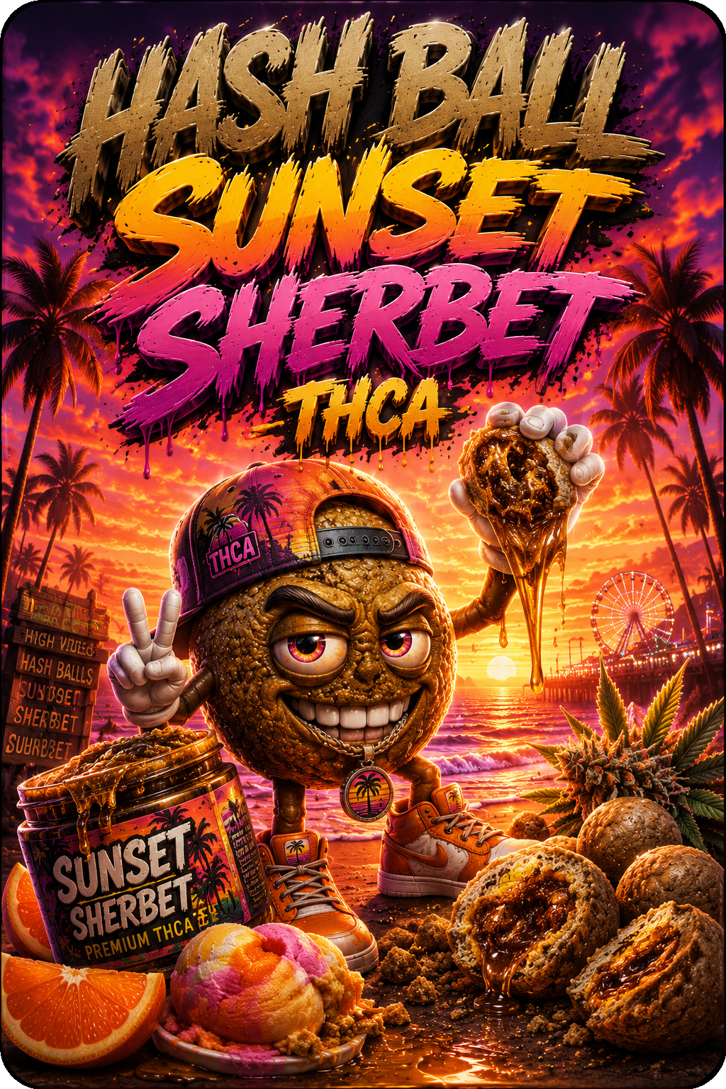 HASH BALL SUNSET SHERBET THCA PREMIUM AAAA+