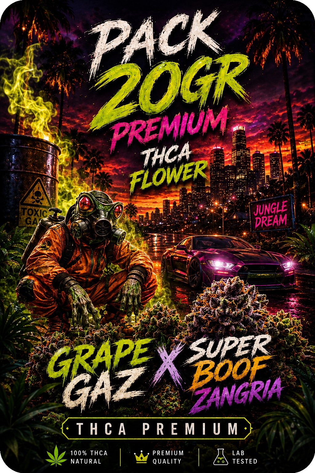 PACK 20g THCA Premium AAAA+ SUPER BOOF  x ZANGRIA - GRAPE GAS AAAA+