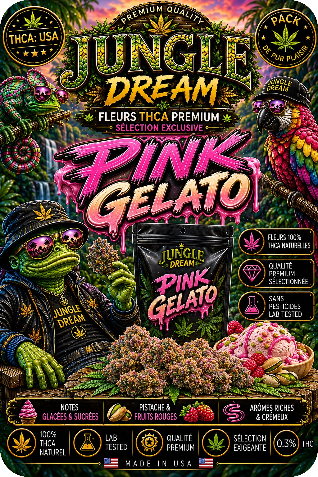 Pink Gelato SMALL BUD THCA Naturel Premium AAAA+